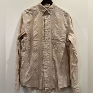 J.Crew Cream Plaid Button Down Shirt M